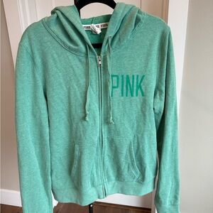 Zipper PINK greenish sweatshirt size L see all photos